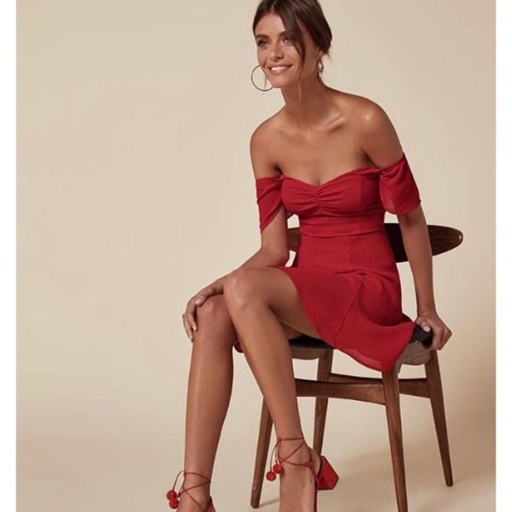 Reformation Rosa Dress in Red